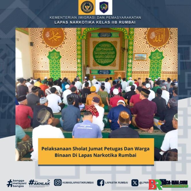 
					Pelaksanaan Sholat Jumat Petugas Dan Warga Binaan Di Lapas Narkotika Rumbai