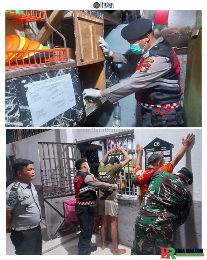 
					Tingkatkan Keamanan, Rutan Dumai Razia Blok Hunian Bersama APH