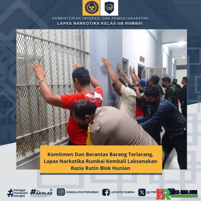 
					Komitmen Dan Berantas Barang Terlarang, Lapas Narkotika Rumbai Kembali Laksanakan Razia Rutin Blok Hunian.