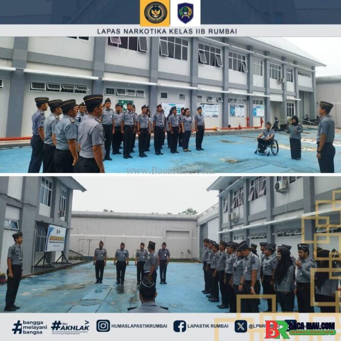 
					Apel Pagi Lapas Narkotika Rumbai, Perkuat Kedisiplinan Pegawai Sebagai Kunci Pelayanan Prima