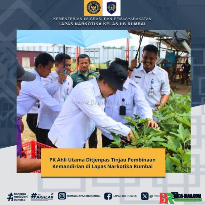 
					PK Ahli Utama Ditjenpas Tinjau Pembinaan Kemandirian di Lapas Narkotika Rumbai