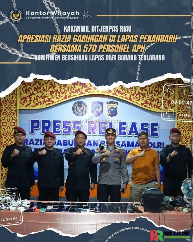 
					Kakanwil Ditjenpas Riau Apresiasi Razia Gabungan di Lapas Pekanbaru Bersama 570 Personel APH: Komitmen Bersihkan Lapas dari Barang Terlarang