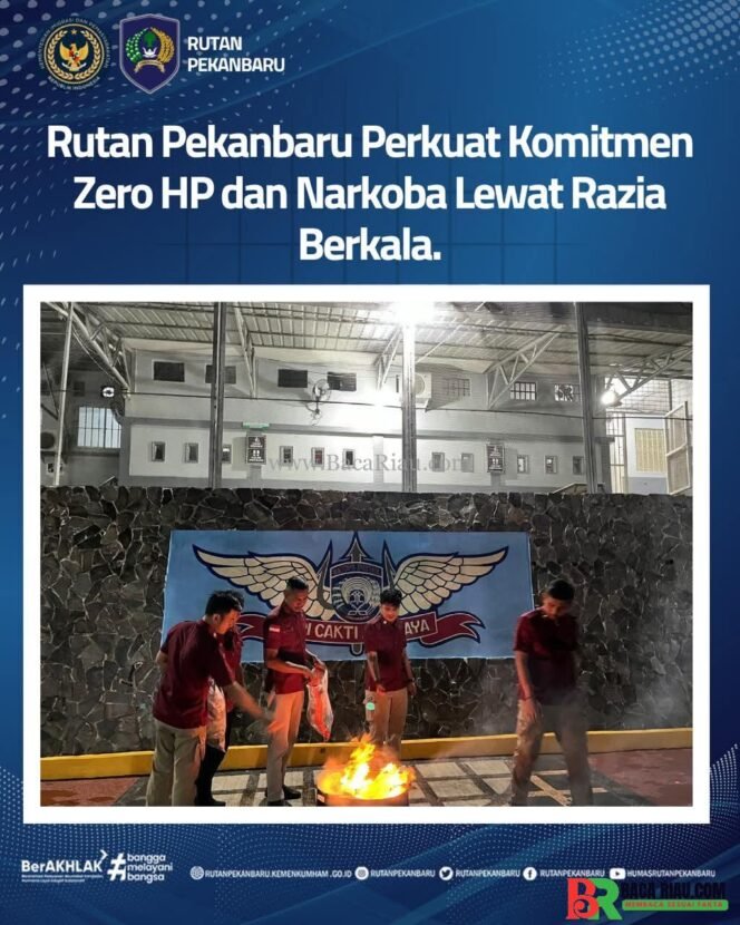 
					Rutan Pekanbaru Perkuat Komitmen Zero HP dan Narkoba Lewat Razia Berkala.
