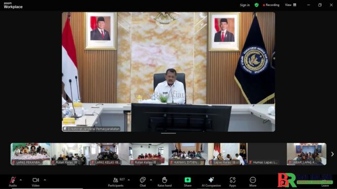 
					Jajaran Lapas Pekanbaru Ikuti Pengarahan Dirjenpas Secara Virtual