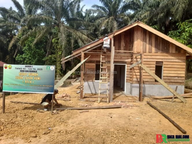 
					Satgas TMMD Berjibaku Selesaikan Pembedahan RTLH di Desa Harapan Baru