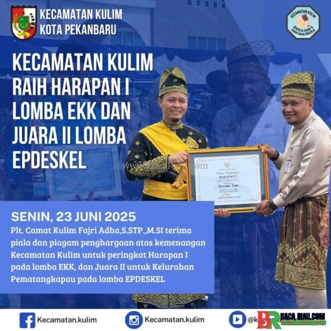 
					Kecamatan Kulim Raih peringkat Harapan I lomba EKK dan Juara II lomba EPDESKEL untuk Kelurahan Pematangkapau 