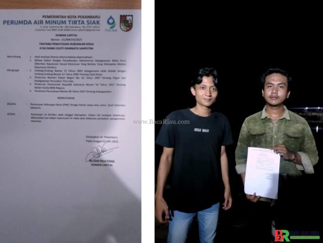 
					Tanpa Sebab Yang Jelas, Diduga PDAM Tirta Siak Pecat karyawan Sepihak