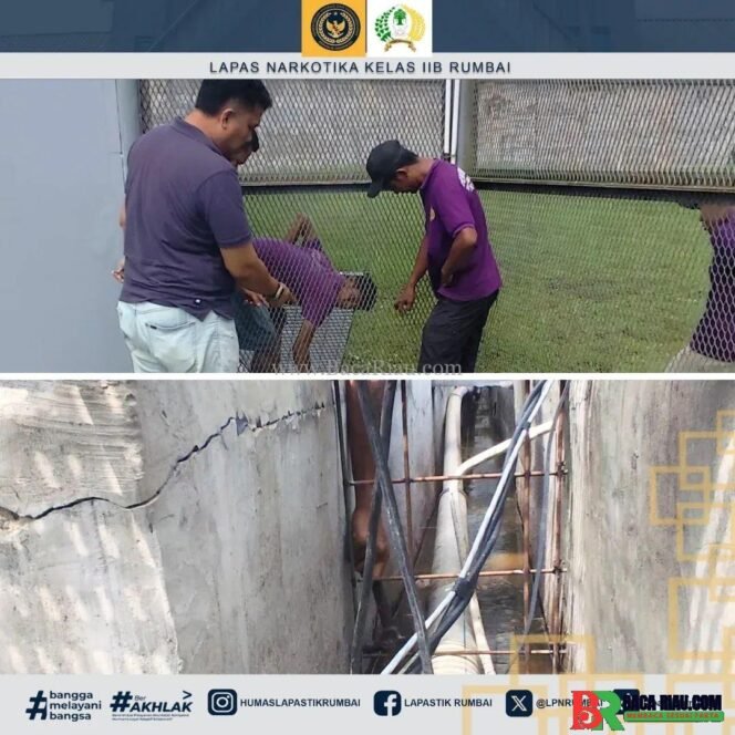 
					Komitmen Jaga Kebersihan, Lapas Narkotika Rumbai Lakukan Perbaikan Dan Penambahan Terali Pada Saluran Pembuangan Air 