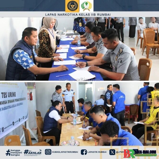 
					Berantas Narkoba, Lapas Narkotika Rumbai Gelar Test Urine Bagi Pegawai Dan WBP