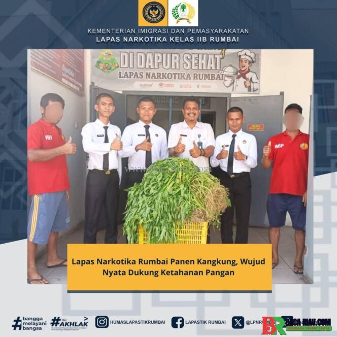 
					Lapas Narkotika Rumbai Panen Kangkung, Wujud Nyata Dukung Ketahanan Pangan