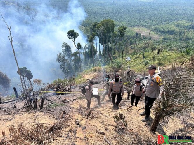 
					Polres Rohul Gempur Api di Bukit Terjal, 14 Hektar Lahan Berhasil Diselamatkan