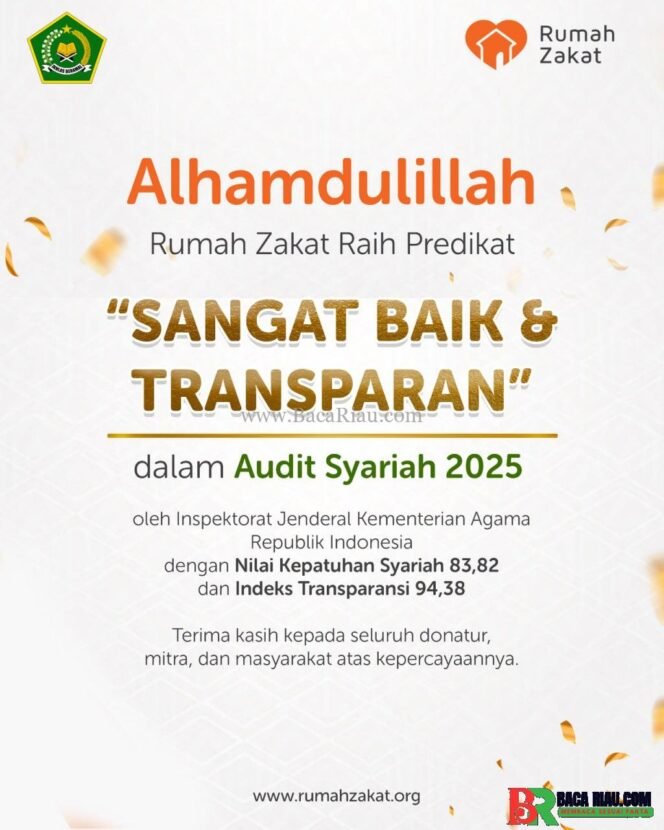 
					Rumah Zakat Raih Predikat “Sangat Baik dan Transparan”dalam Audit Syariah 2025