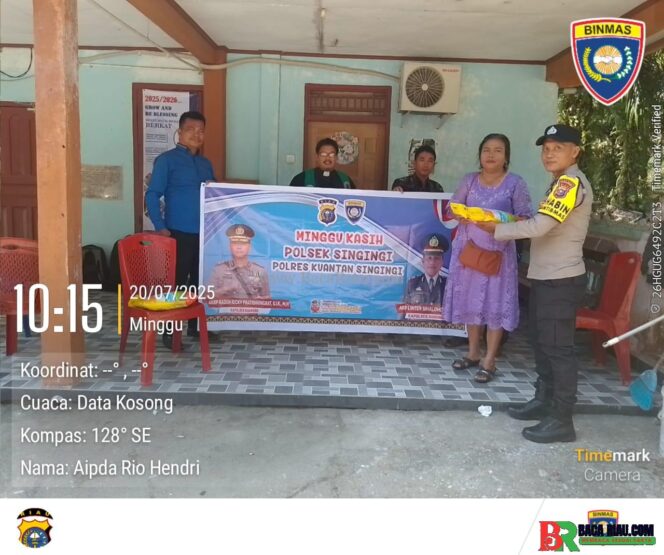 
					Polsek Singingi Melaksanakan Kegiatan “Minggu Kasih” di Gereja Methodist Indonesia, Wujud Kedekatan Polri dengan Masyarakat