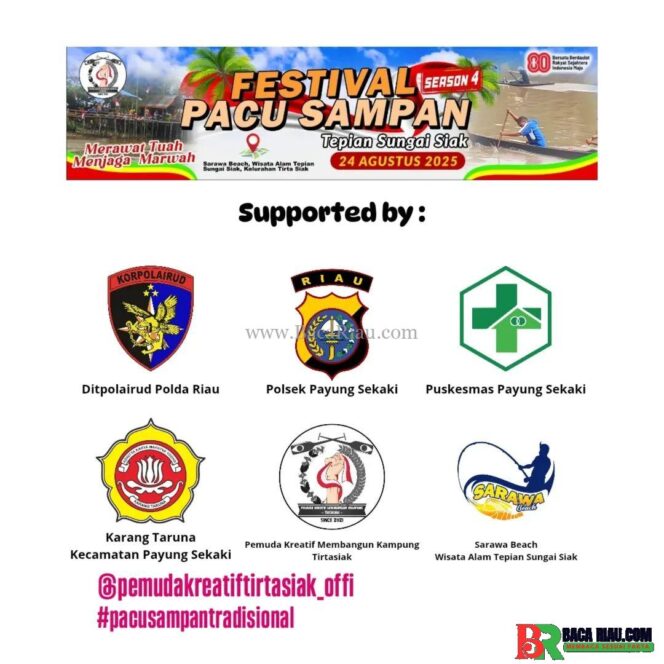 
					Menjelang HUT ke-80 RI, Pemuda kreatif Membangun kampung Tirta Siak,mentaja Perlombaan Pacu Sampan