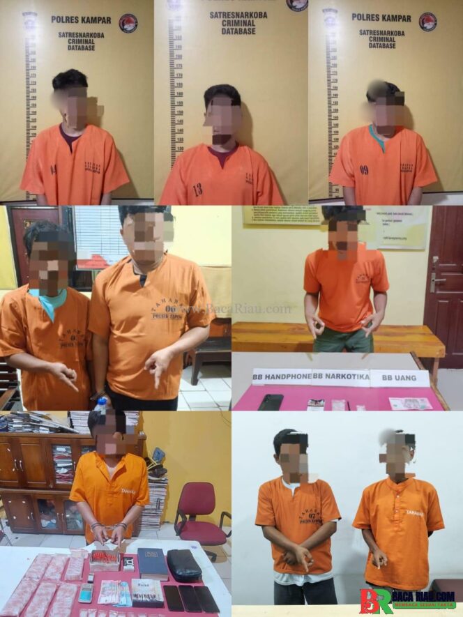 
					Polres Kampar Tunjukkan Taring NyaBerhasil Membongkar 5 Kasus Narkoba,9 Pelaku Narkoba di Cokok