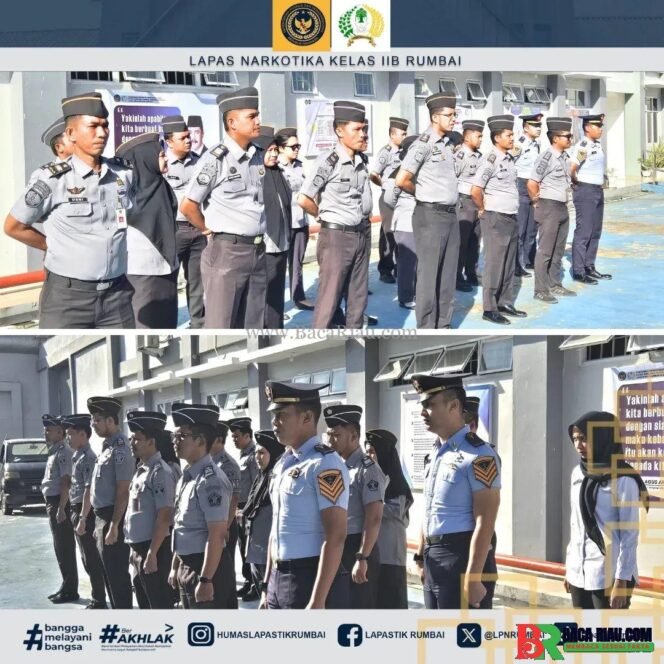 
					Bekerja Sesuai dengan Tupoksi, Kasi Adm.Kamtib Pimpin dan Berikan Amanat Apel Pagi Lapas Narkotika Rumbai