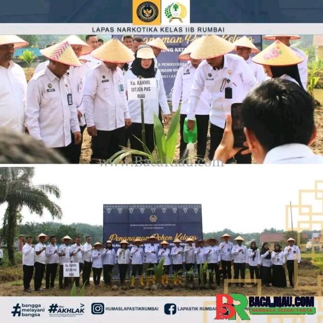 
					Dukung Program Asta Cita, Lapas Narkotika Rumbai melakukan Tanam Bibit Kelapa 