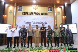 Kajati Maluku Agoes SP Sambut Forkopimda Dalam Pertemuan Coffee Morning di Kejaksaan Tinggi Maluku 