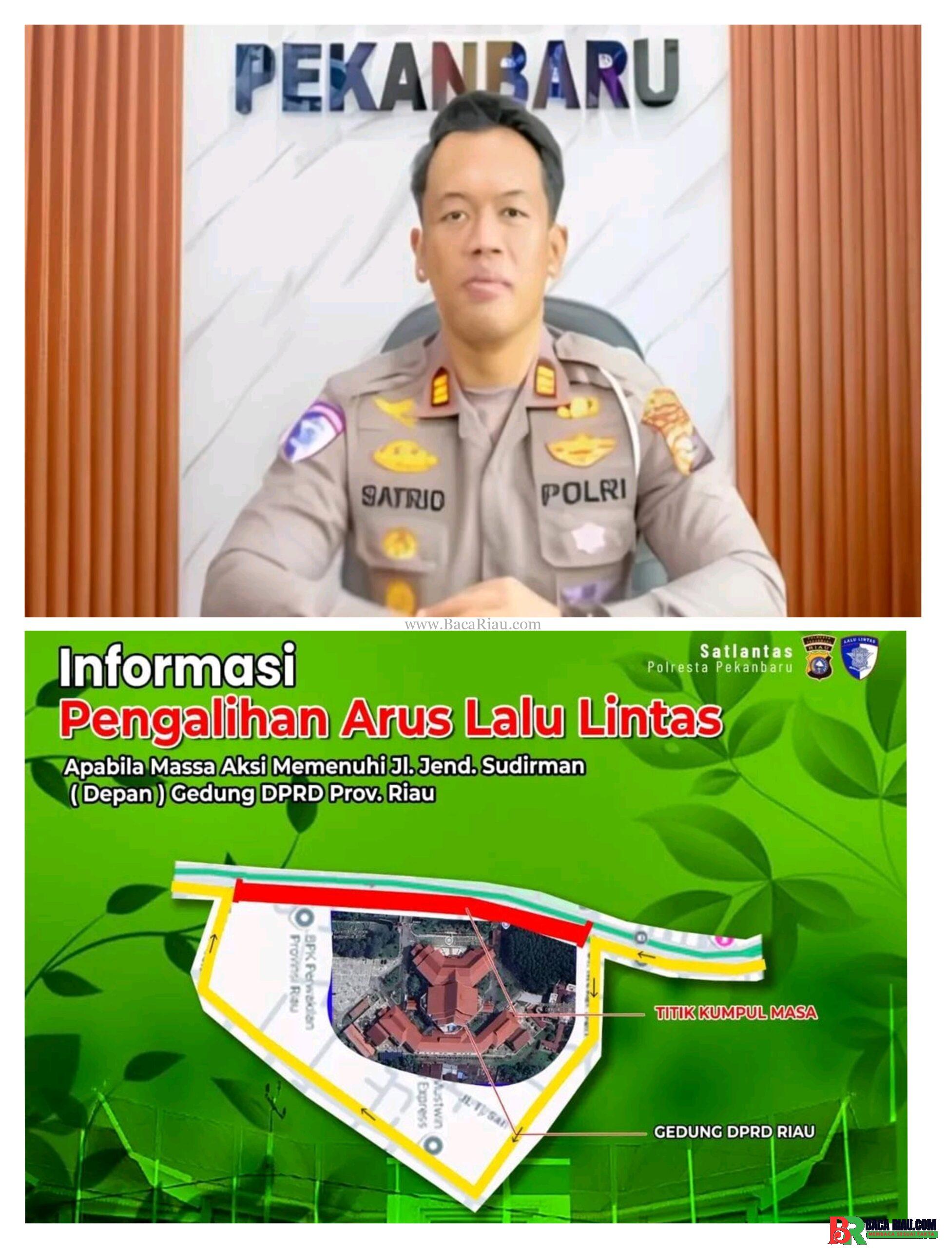 Demi kelancaran Besok, Pengalihan Arus Lalu Lintas oleh satlantas Polresta Pekanbaru 