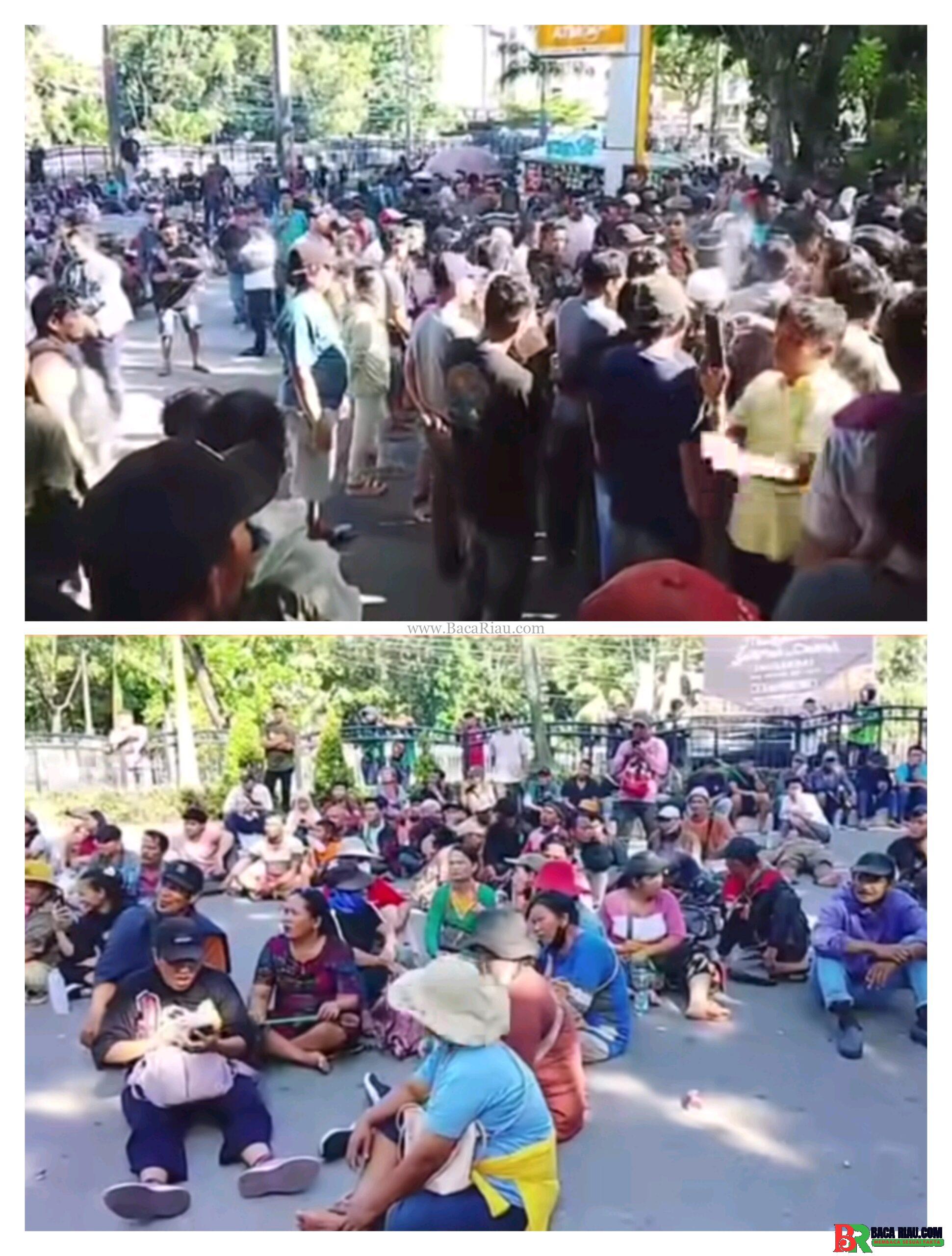 Ratusan Masa Aliansi Mahasiswa dan Masyarakat Pelalawan Menggelar Aksi di Depan DPRD Provinsi Riau 