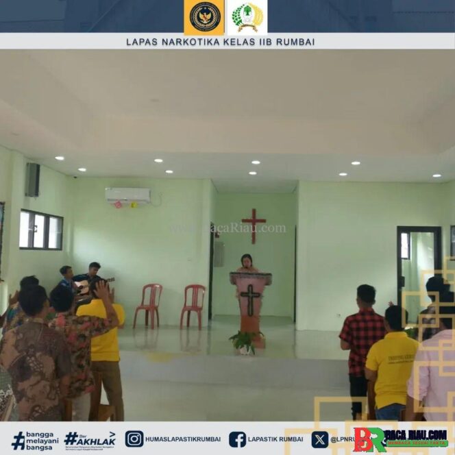 
					Taat Beribadah, WBP Nasrani Lapas Narkotika Rumbai Laksanakan Ibadah