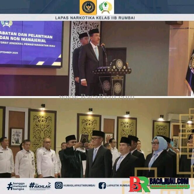 
					Kakanwil Ditjenpas Riau Lantik Pejabat Manajerial dan Non Manajerial di Lingkungan Pemasyarakatan Riau