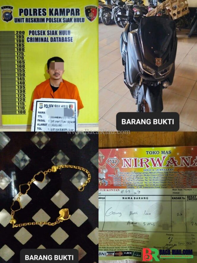 
					Polsek Siak Hulu, Amankan Pelaku Jambret Gelang Emas di Desa Pandau Jaya