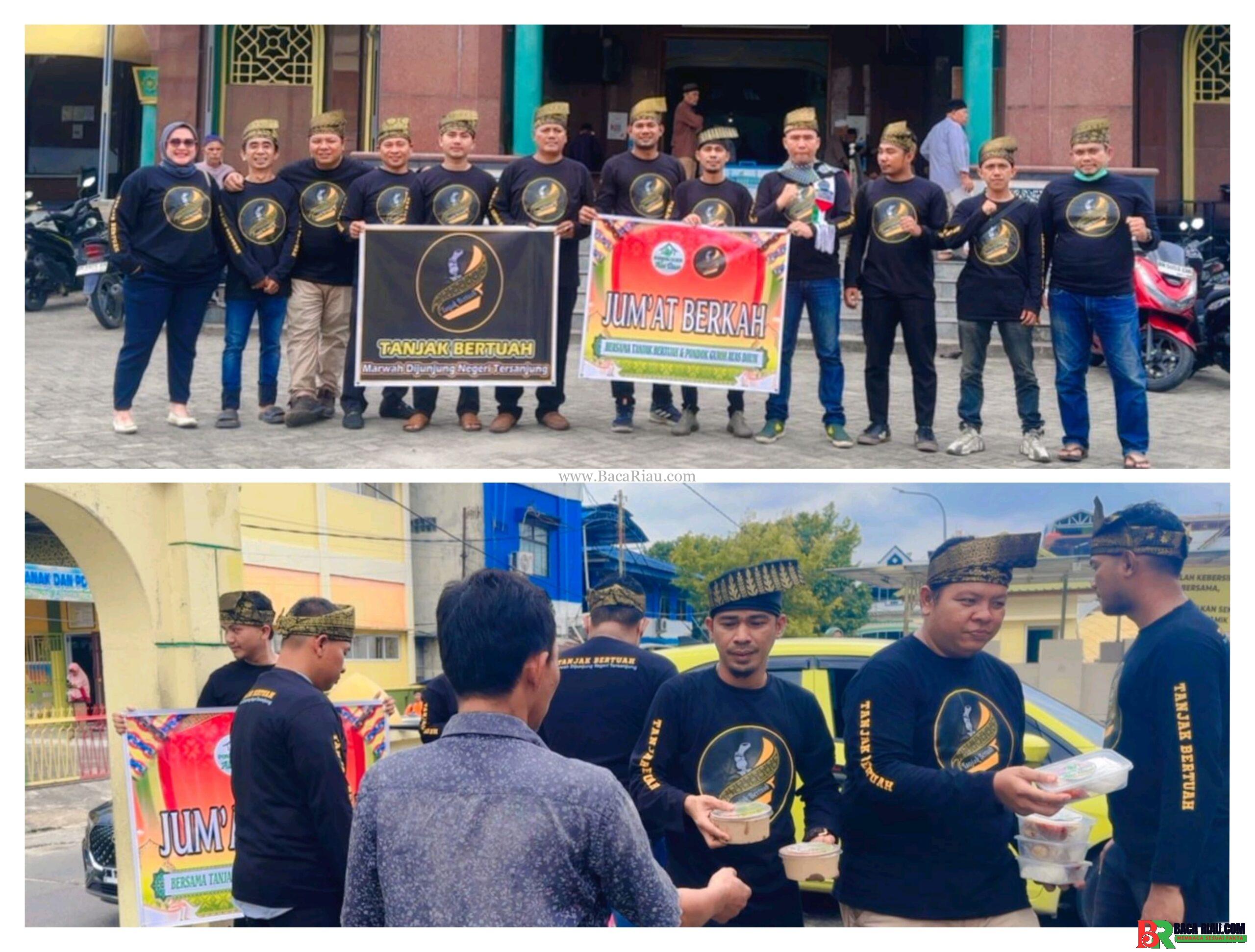 ‎Tanjak Bertuah dan Pondok Gurih Alas Daun Gelar Jumat Berkah di Masjid Raya Pekanbaru