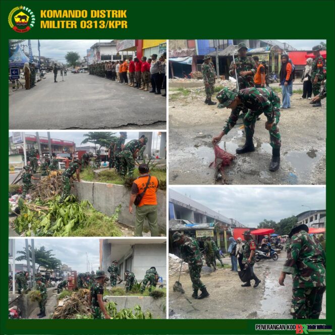 
					Kodim 0313/KPR Gelar Karya Bakti di Pasar Bangkinang Dalam Rangka Peringati Hari Juang TNI AD Ke-80