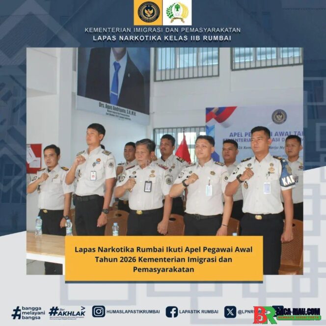
					Lapas Narkotika Rumbai Ikuti Apel Pegawai Awal Tahun 2026 Kementerian Imigrasi dan Pemasyarakatan