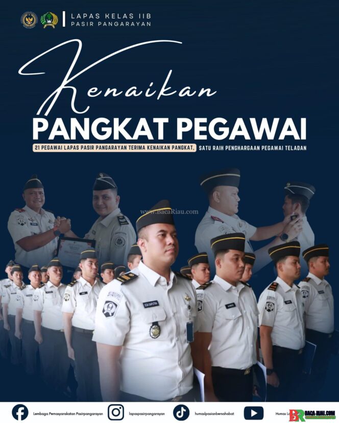 
					21 Pegawai Lapas Pasir Pangarayan Terima Kenaikan Pangkat, Satu Raih Penghargaan Pegawai Teladan