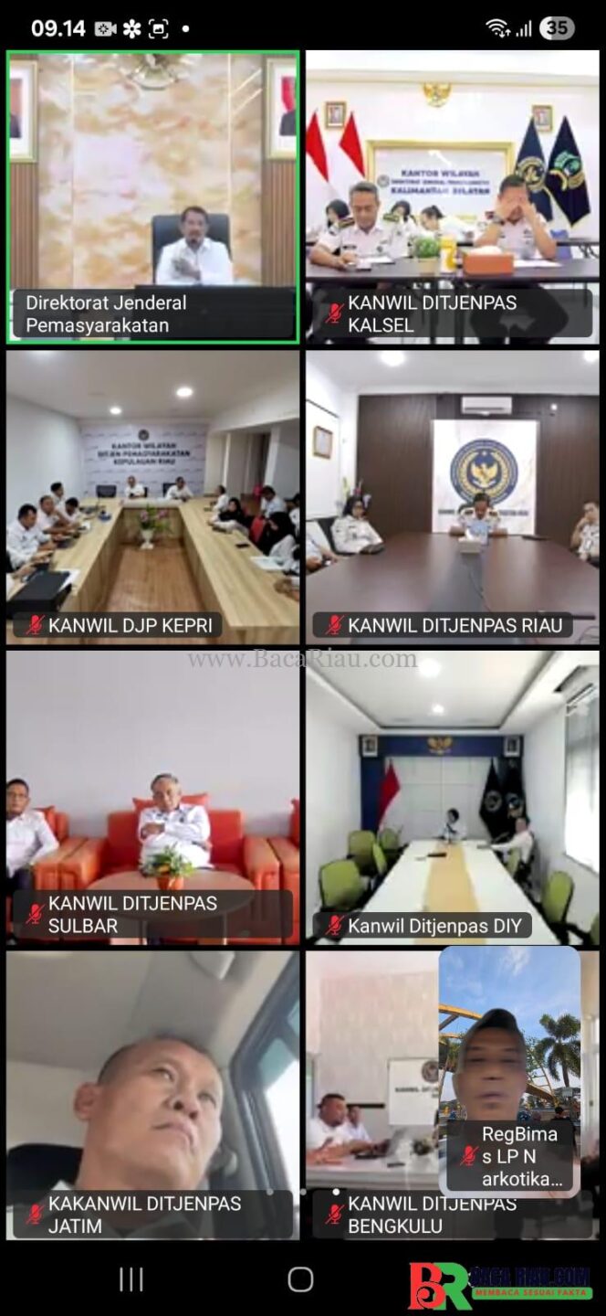 
					Lapas Narkotika Rumbai Ikuti Rapat Virtual Arahan Dirjenpas tentang Pembinaan Narapidana dan Anak Binaan