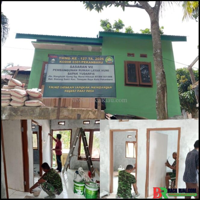 
					Pembangunan RTLH Almarhum Bapak Yudarfis pada Program TMMD ke-127 Kodim 0301/Pekanbaru Capai 88 Persen