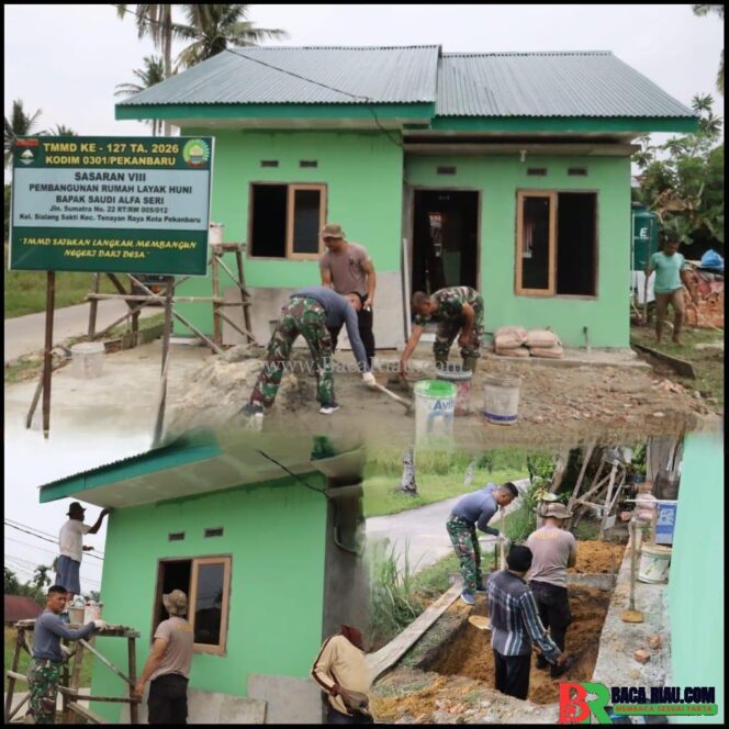 
					Satgas TMMD Ke-127 Kodim 0301/Pekanbaru Tetap Gesit Bangun RTLH Meski Berpuasa