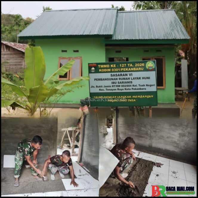 
					TMMD ke-127 Kodim 0301/Pekanbaru Percepat Rehab RTLH Ibu Anismar, Progres Capai 87 Persen