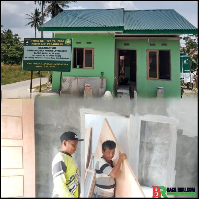 
					Satgas TMMD ke-127 Kodim 0301/Pekanbaru Kebut RTLH Saudi Alfa Seri, Progres Capai 90 Persen