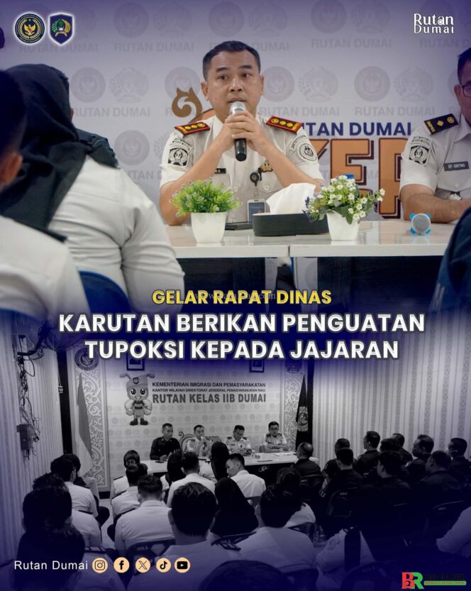 
					Karutan Berikan Penguatan Tupoksi Pemasyarakatan dalam Rapat Dinas, Tekankan Disiplin dan Perang terhadap Narkoba