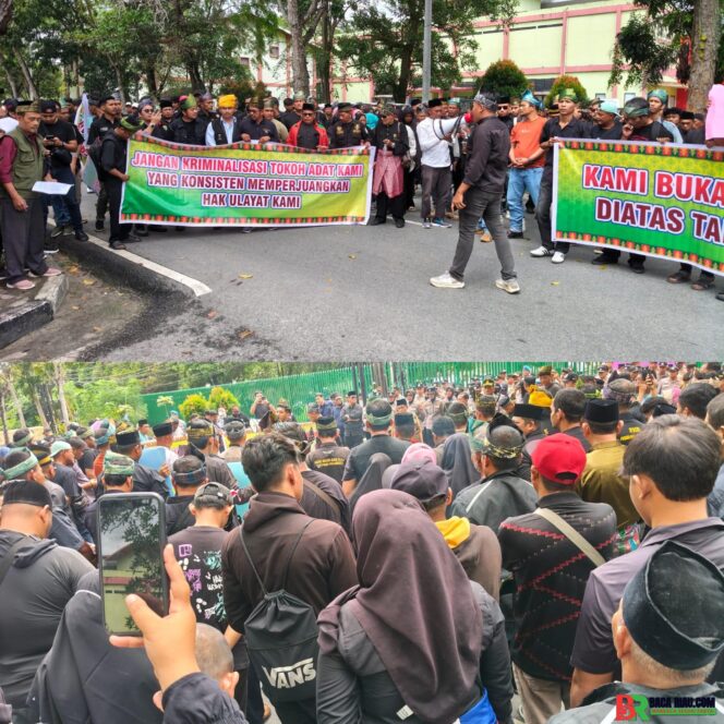 
					Aksi Damai Mahasiswa, Tokoh Adat, dan Simpul Kemelayuan di Depan Kantor Agrinas Riau