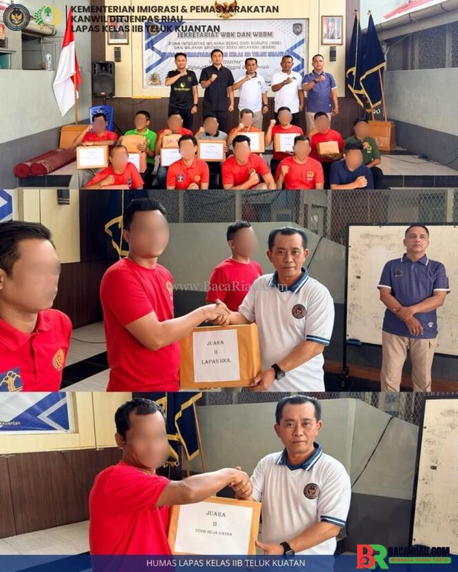
					Lapas Teluk Kuantan Serahkan Hadiah Pemenang Perlombaan HBP ke-62, Wujudkan Pembinaan Positif dan Penuh Makna