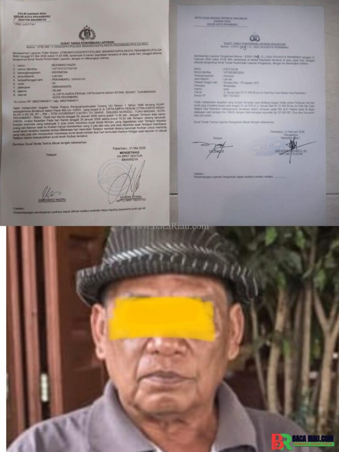 
					Dua Laporan Polisi Menyeret Nama Pirok, Dugaan Penggelapan dan Penipuan Tanah Mencuat di Pekanbaru
