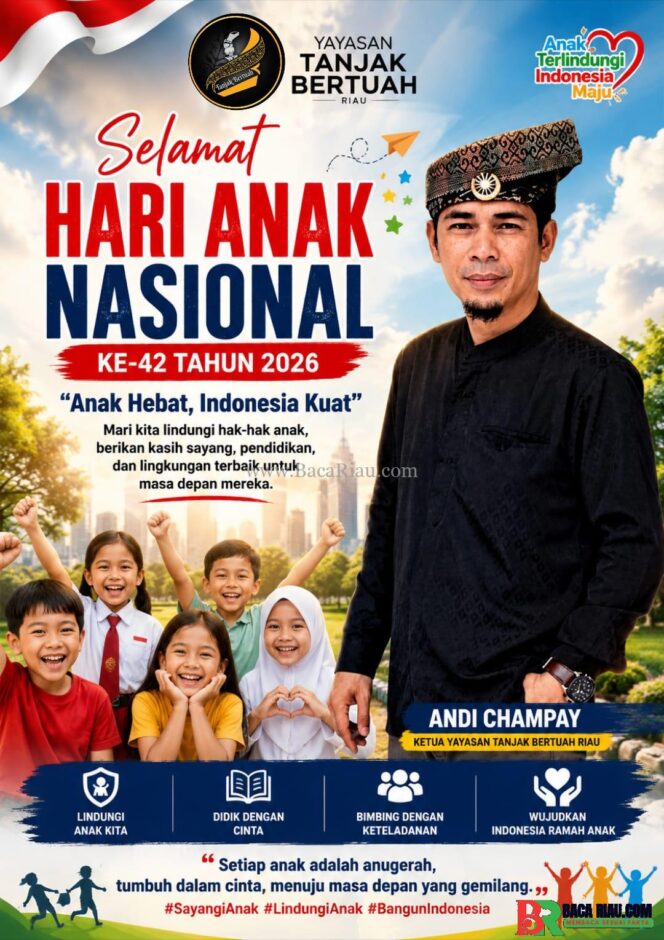 
					Hari Anak Nasional 2026, Yayasan Tanjak Bertuah Riau Serukan Perlindungan Nyata bagi Generasi Penerus Bangsa