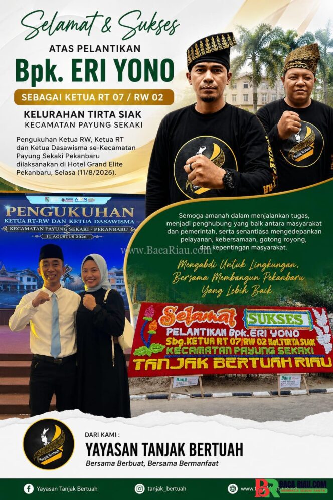 
					Eri Yono Resmi Jadi Ketua RT 07/RW 02, Tanjak Bertuah Dorong Pengabdian Nyata untuk Masyarakat