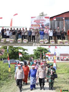 Ekspedisi Merah Putih Presisi Polda Riau Tanam 810 Mangrove Dan Salurkan Berbagai Bantuan Untuk Masyarakat Pesisir Sinaboi